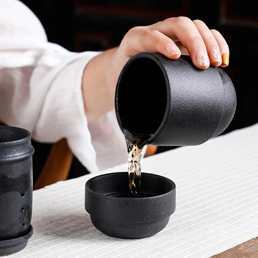 160ML Chinese Portable Black Ceramic Teapot