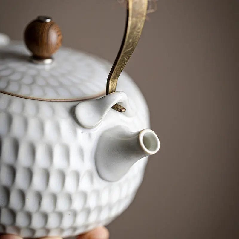 400 ml White Ceramic Teapot
