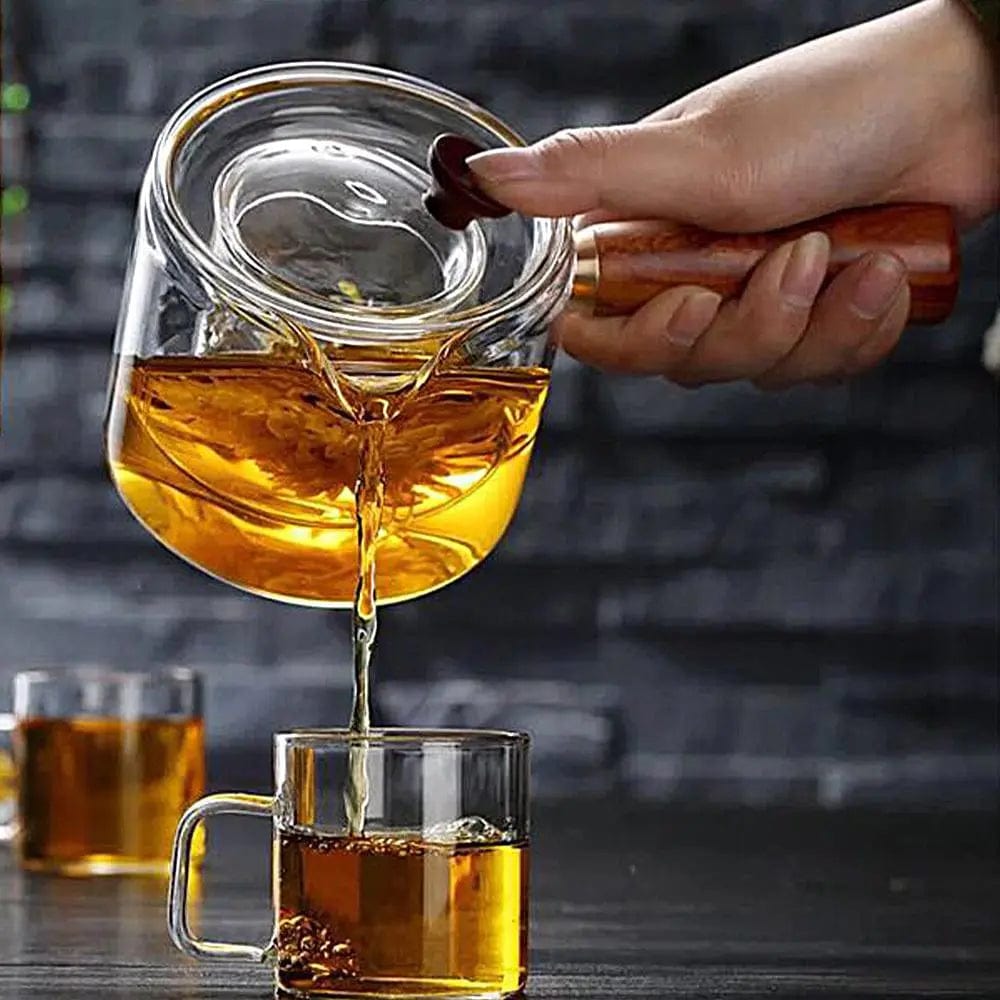 500ML Wooden Glass Teapot