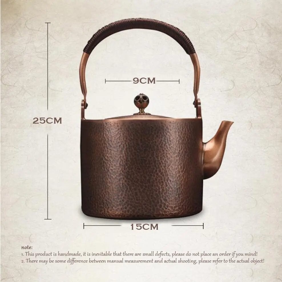 Chinese Hammered Copper Teapot 2L