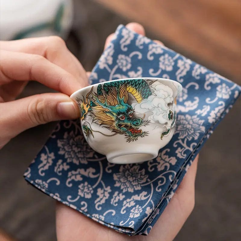 Chinese Porcelain Dragon Teacup 50ml