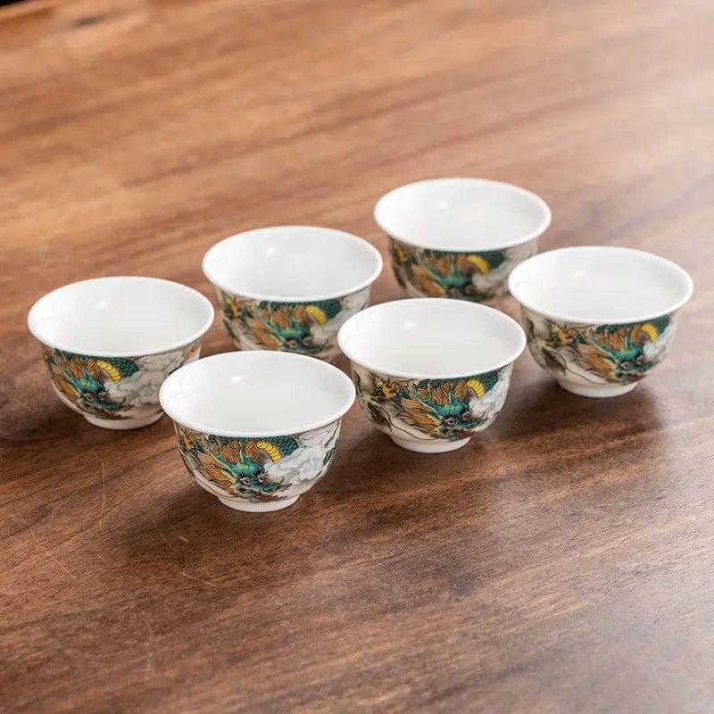 Chinese Porcelain Dragon Teacup 50ml