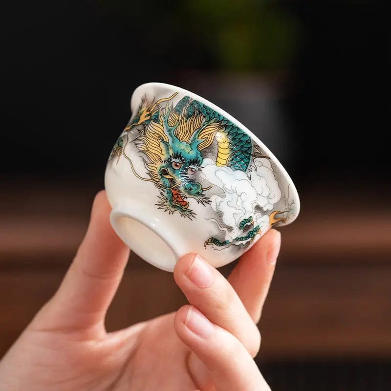 Chinese Porcelain Dragon Teacup 50ml