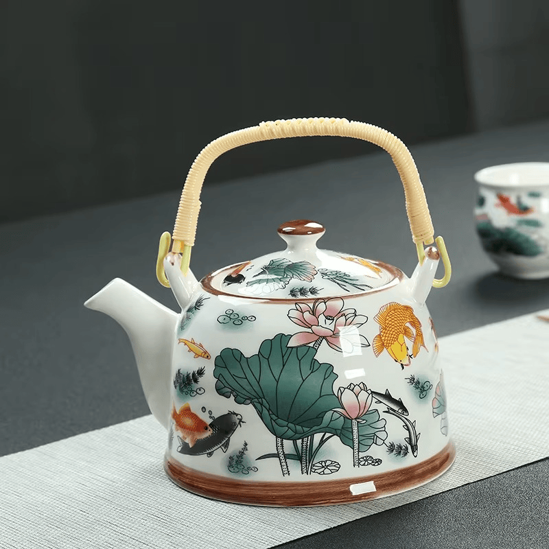 Chinese Porcelain Fish Teapot 900ML