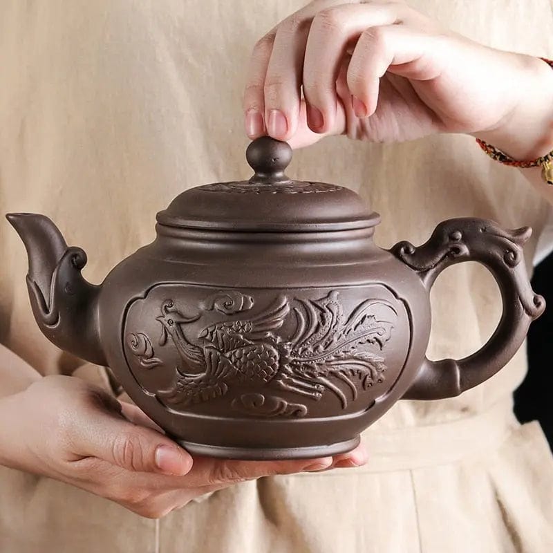 Chinese Rooster Pattern Clay Teapot 500ML