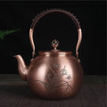 Chinese Round Copper Teapot Butterflies 1.5L