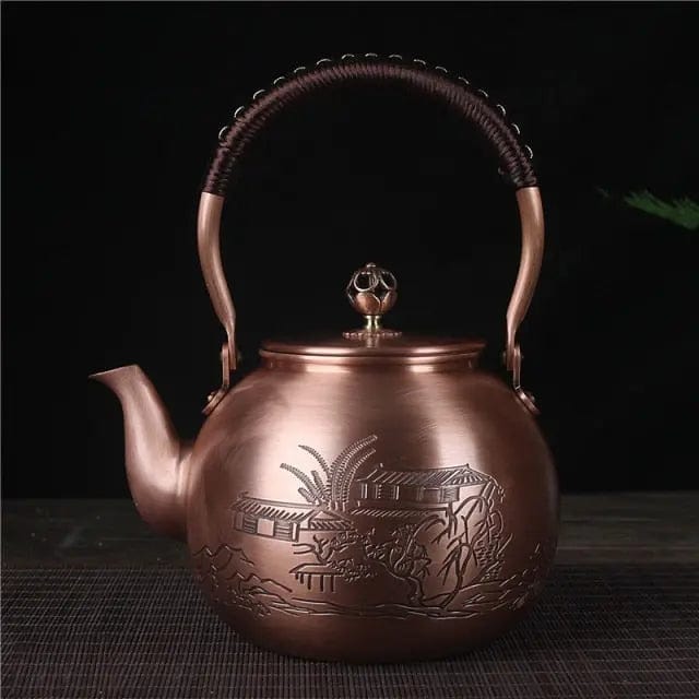 Chinese Round Copper Teapot Champs 1.5L