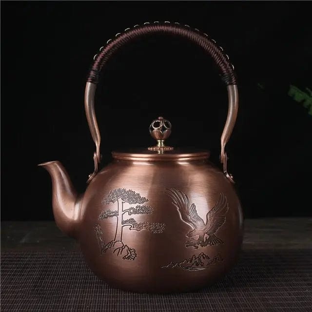 Chinese Round Copper Teapot Eagle 1.5L