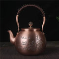 Chinese Round Copper Teapot Flowers and Butterflies 1.5L