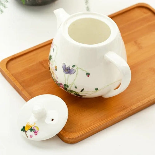 Chinese White Porcelain Teapot Flowers 450ML - 900ML