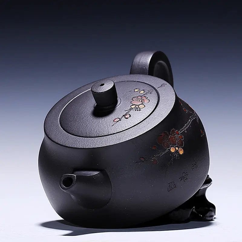 Chinese Yixing Black Flower Clay Teapot 200ML