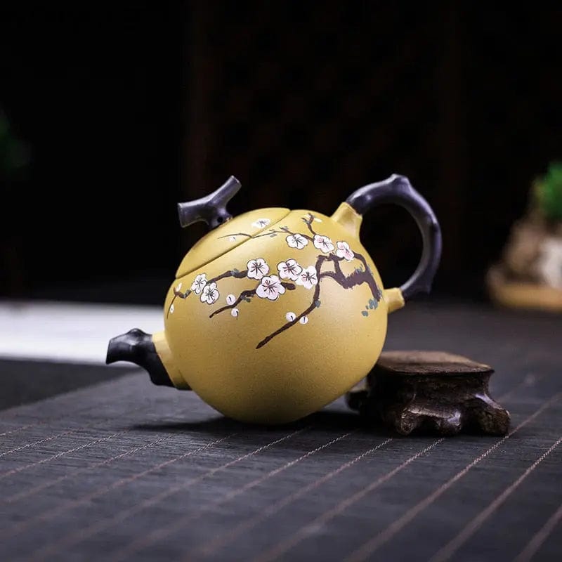 Chinese Yixing Yellow Cherry Blossom Clay Teapot 250 ml