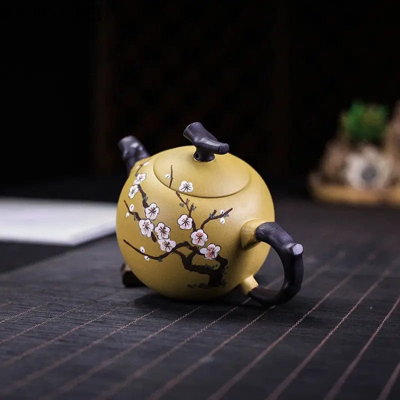 Chinese Yixing Yellow Cherry Blossom Clay Teapot 250 ml