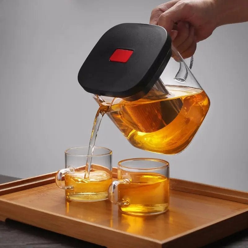 Cube-Shaped Glass Teapot 600ML - 1L