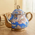 English Blue and Gold Porcelain Teapot 1L