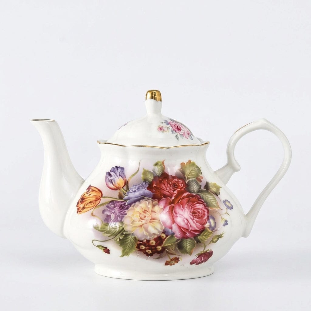 English Porcelain Teapot 400 ml with Floral Pattern