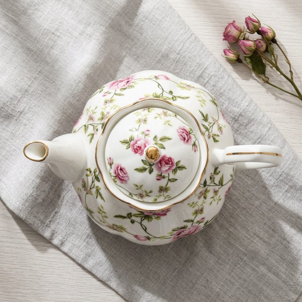 English Porcelain Teapot 400 ml with Floral Pattern