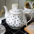 English Porcelain Teapot with Black Dots, 860 ml