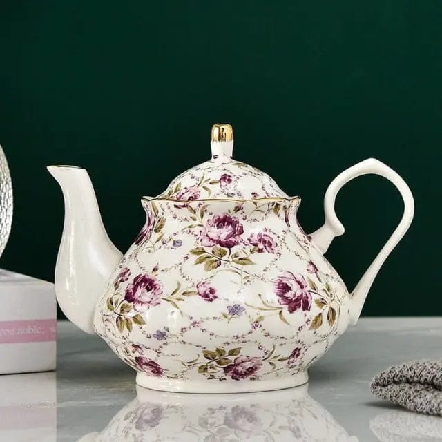 English Purple Porcelain Teapot 400ML