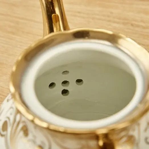 English White and Gold Porcelain Tea Set