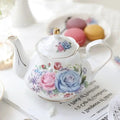 English White Pink Blue Porcelain Teapot 500 ml