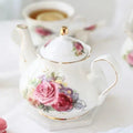 English White Porcelain Teapot with Flowers 500ML