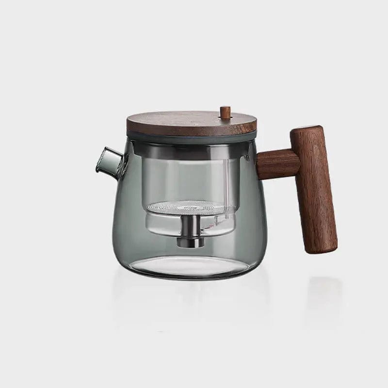 Glass and Wood Teapot with Knob Filter 400 ml
