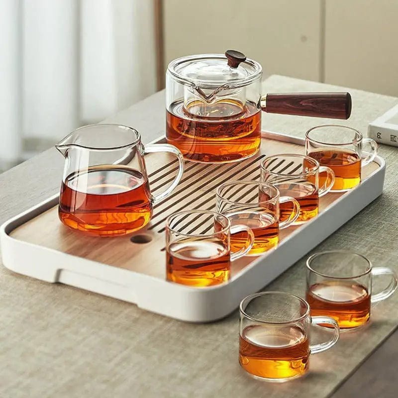Glass Tea Set with Tray