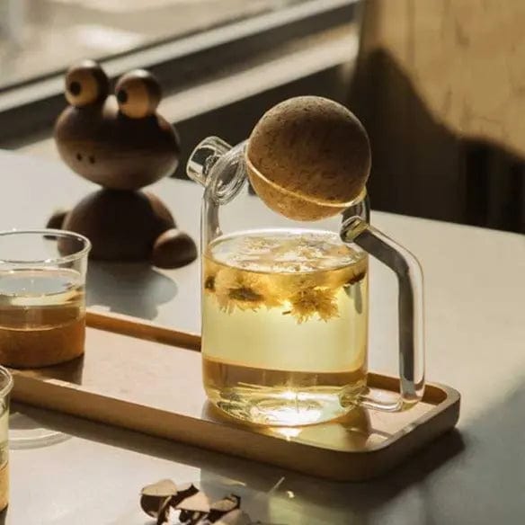 Glass Teapot with Cork Pattern 250ML - 750ML
