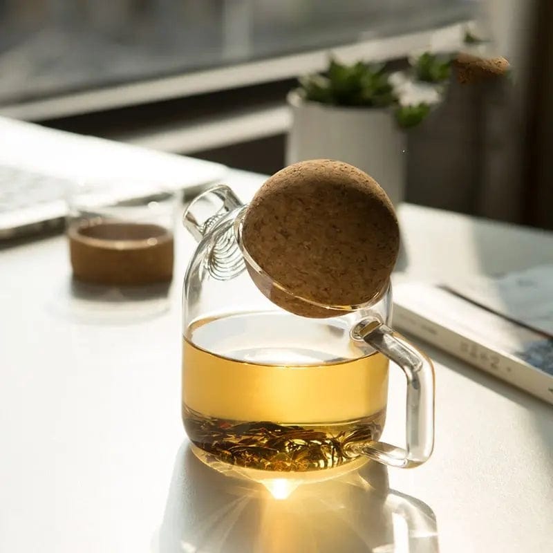 Glass Teapot with Cork Pattern 250ML - 750ML