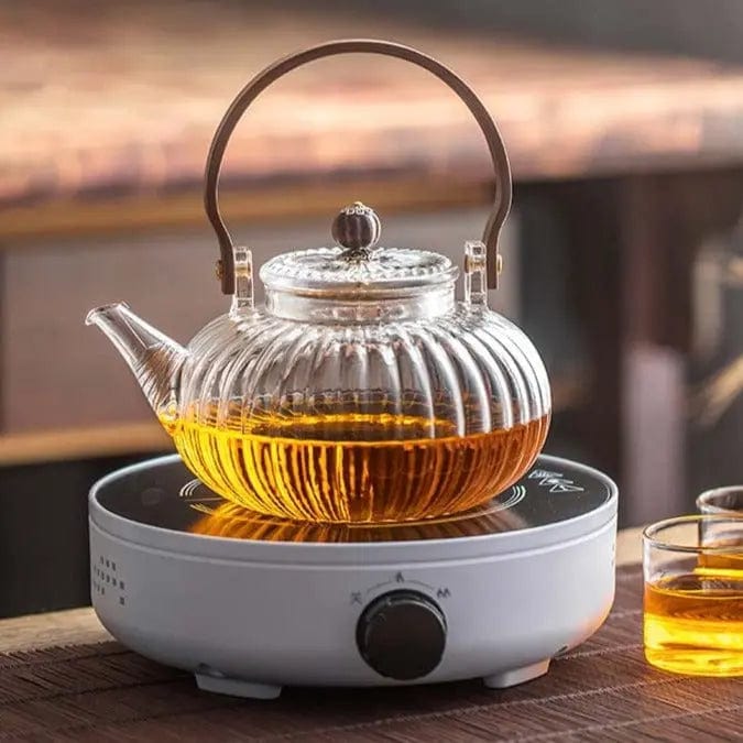 Glass Teapot with Wooden Handle 900ML