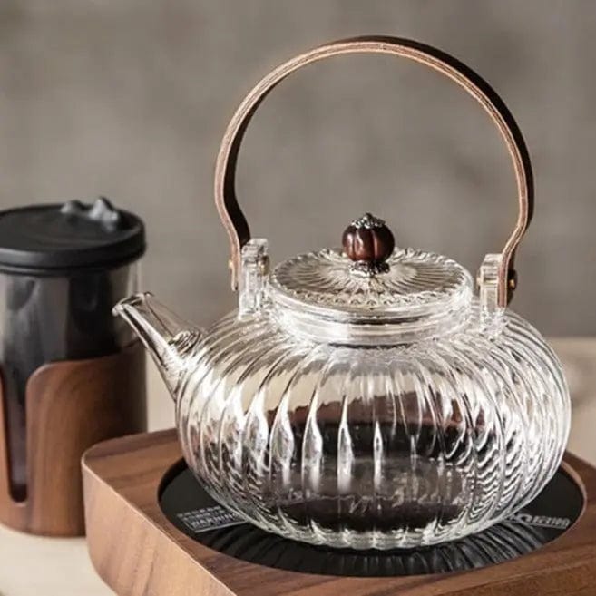 Glass Teapot with Wooden Handle 900ML