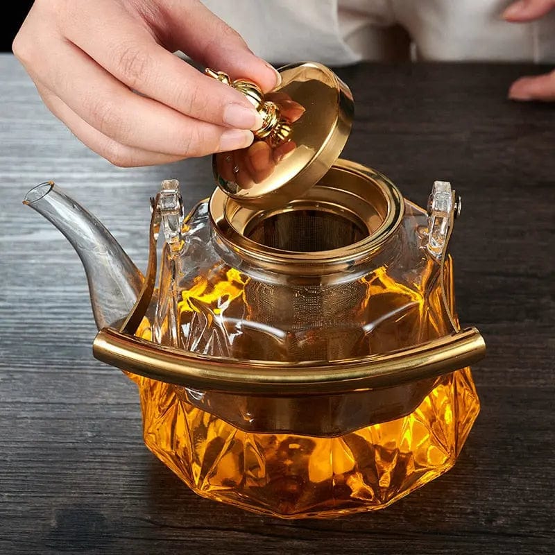 Golden Glass Teapot 1L