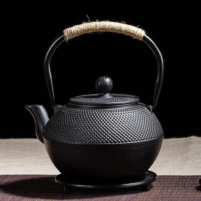 Japanese Black Enameled Cast Iron Teapot 600ML - 1.2L