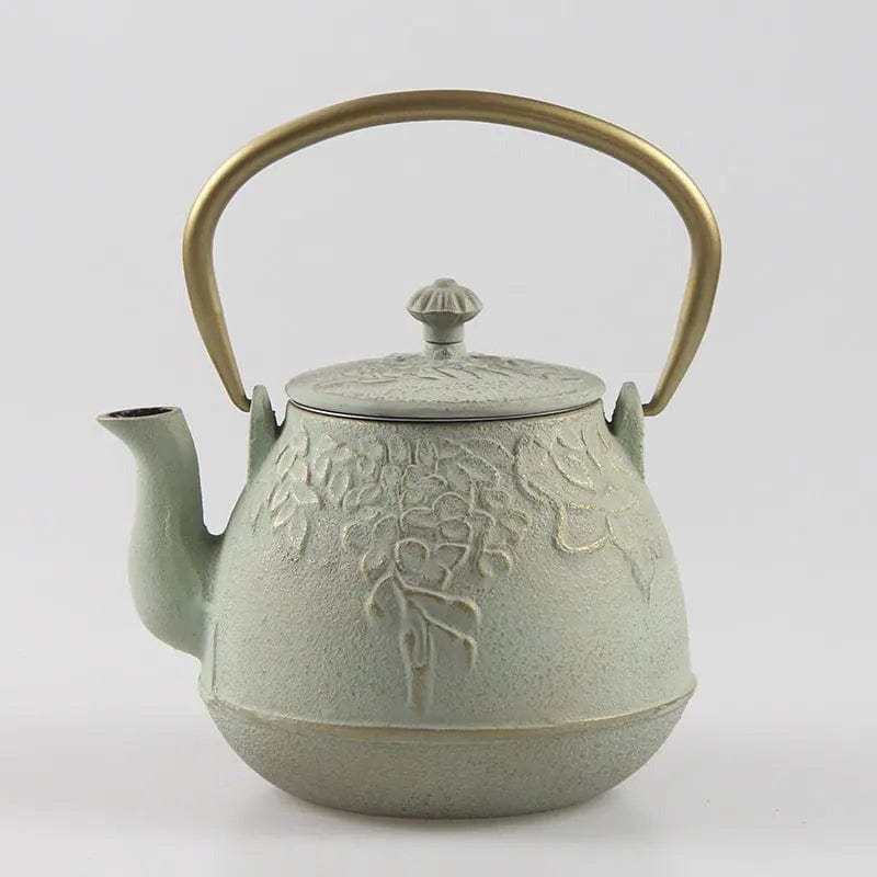 Japanese Cast Iron Teapot with Flowers 1L