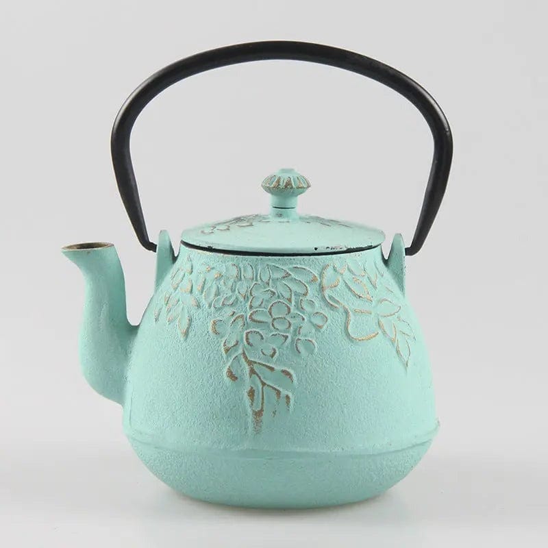 Japanese Cast Iron Teapot with Flowers 1L