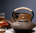 Japanese Cast Iron Teapot with Gold Flowers 800ML