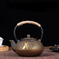 Japanese Cast Iron Teapot with Golden Bamboo 600ML