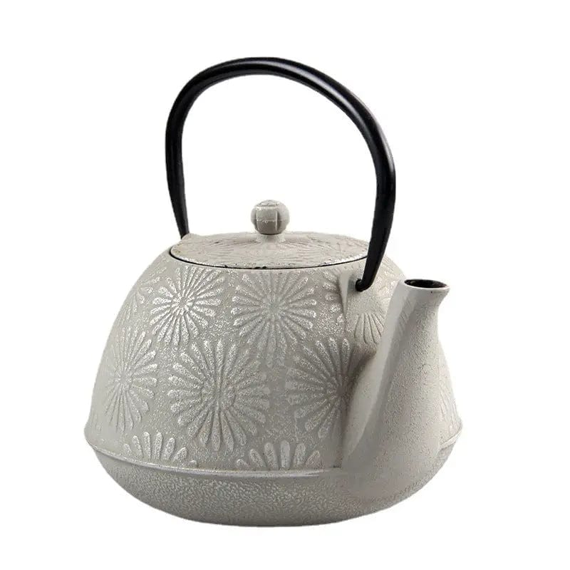 Japanese Cast Iron Teapot with Sunflower Motifs 1.2L