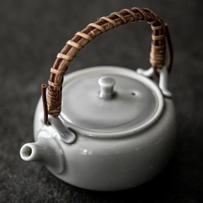 Japanese Flat Gray Porcelain Teapot 180 ml