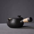 Japanese Kyusu Black Ceramic Teapot 500 ml with Side Handle