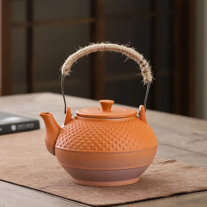 Japanese Orange Ceramic Teapot 600ml
