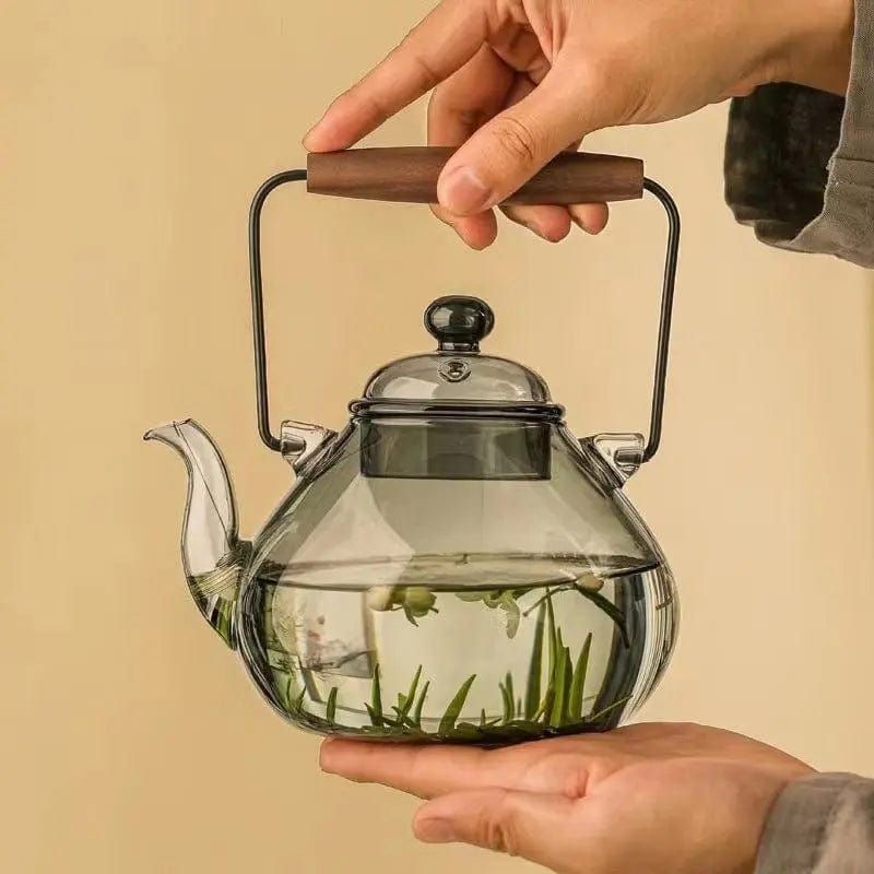 Japanese Pear-Shaped Glass Teapot 1L