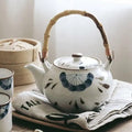 Japanese White and Blue Porcelain Teapot 500ML