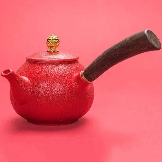 Kyusu Red Chinese Ceramic Teapot 240ML