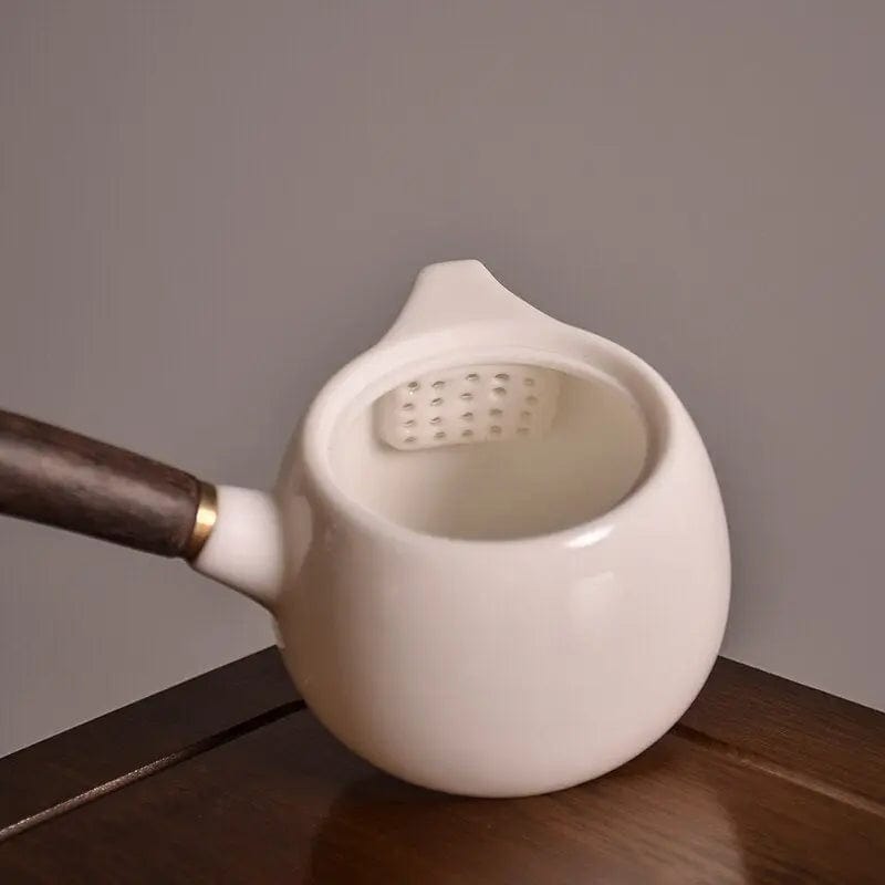 Kyusu White Ceramic Japanese Teapot 200ml