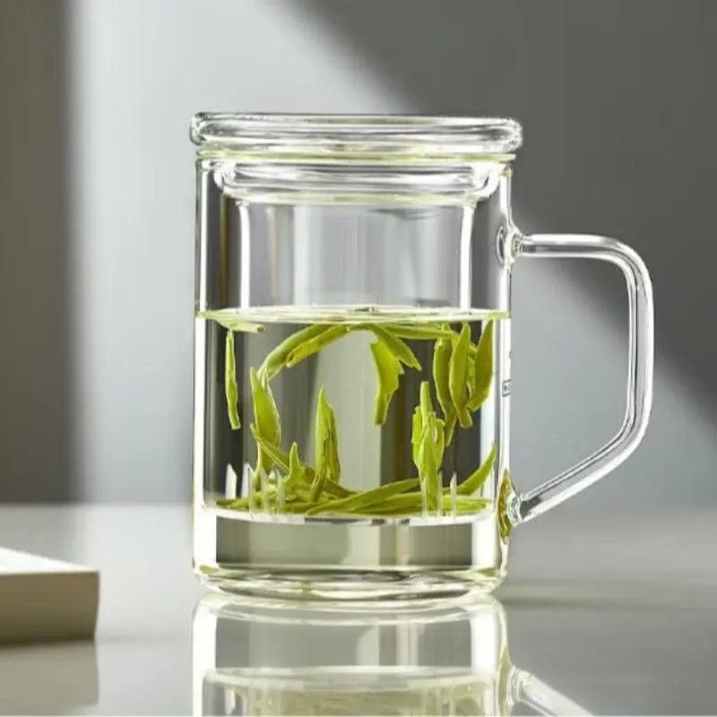 Large Glass Tea Mug with Infuser 400ml