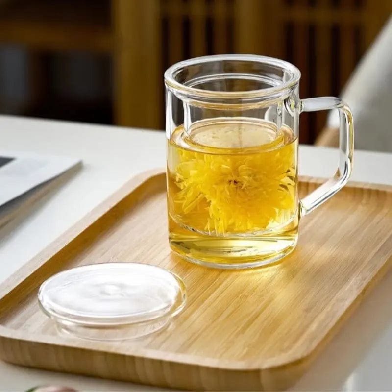 Large Glass Tea Mug with Infuser 400ml