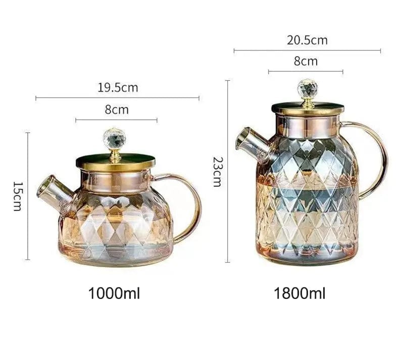 Luxury Glass Teapot 1L - 1.8L
