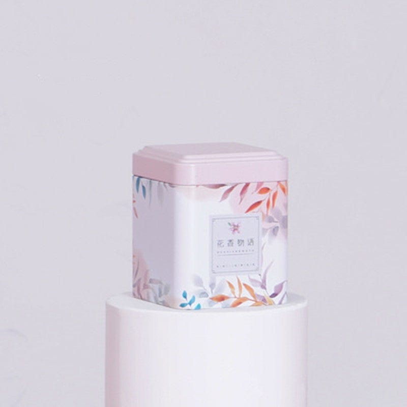 Metal Tea Box in the Shape of a Rose and Flower
